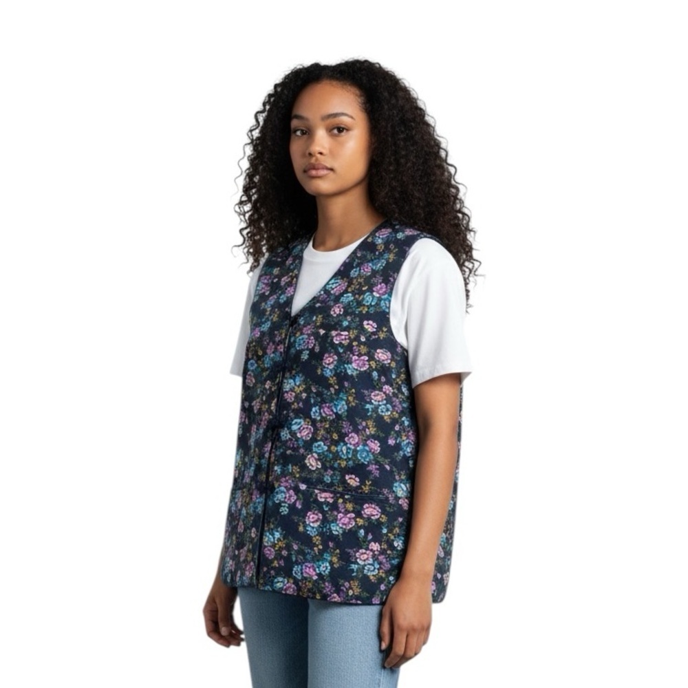 Green Pine women’s size medium floral vest vintage